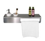 Mensola con portasalviette - 57 x 12 x 9 cm - acciaio inox - satinato - Laminart