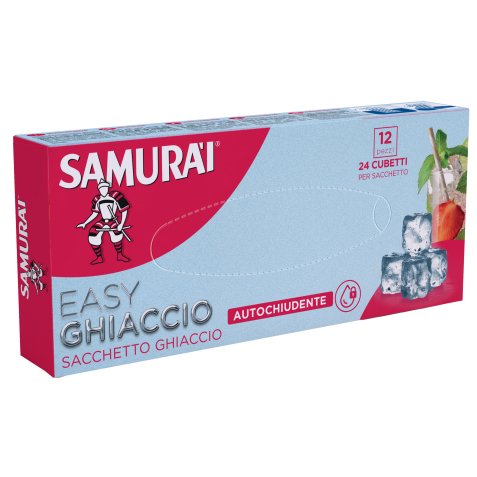 Sacchetti ghiaccio - da 24 cubetti - PE - trasparente - Samurai Party - conf. 12 pezzi