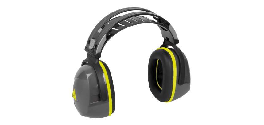 Cuffia antirumore Interlagos2 - SNR 29 dB - ABS/gomma piuma/POM - grigio/giallo - Deltaplus