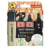 En_rotulador stabilo boss pastel fluorescente nature 70 colors estuche de 4 unidades colores surtidos