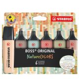 En_rotulador stabilo boss pastel fluorescente 70 nature colors estuche de 6 unidades colores surtidos