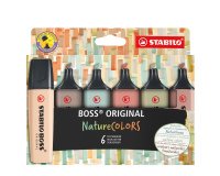 En_rotulador stabilo boss pastel fluorescente 70 nature colors estuche de 6 unidades colores surtidos