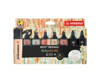 Evidenziatore Boss Original NatureColors - punta a scalpello - tratto 2 - 5 mm - colori assortiti - Stabilo - astuccio 8 pezzi