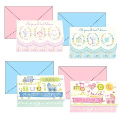 Biglietto auguri Battesimo - 4 soggetti assortiti - Kartos