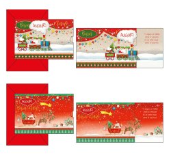 Biglietto auguri Babbo Natale - verticale - fantasie assortite - Kartos