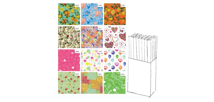 Rotolo carta regalo Primavera - 2 x 0,70 m - Rex Sadoch