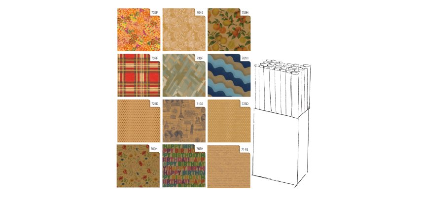 Rotolo carta regalo Kraft - 2 x 0,70 m - Rex Sadoch