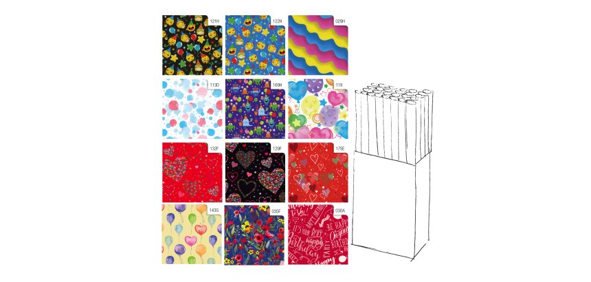 Rotolo carta regalo Fantasia - 2 x 0,70 m - Rex Sadoch