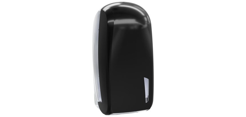 Dispenser carta igienica Skin Carbon - interfogliata - piegata a V e Z - 32,8 x 13,5 x 16,5 cm - 550/450 fogli - nero - Mar Plast