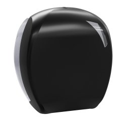 Dispenser per carta igienica Mini Jumbo Skin Carbon - 29,6 x 13,5 x 27,7 cm - rotolo diametro 24 cm - nero - Mar Plast
