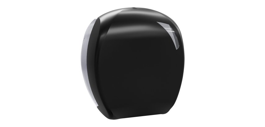 Dispenser carta igienica Skin Carbon rotolo Mini Jumbo - 29,6 x 13,5 x 27,7 cm - rotolo diametro 24 cm - nero - Mar Plast