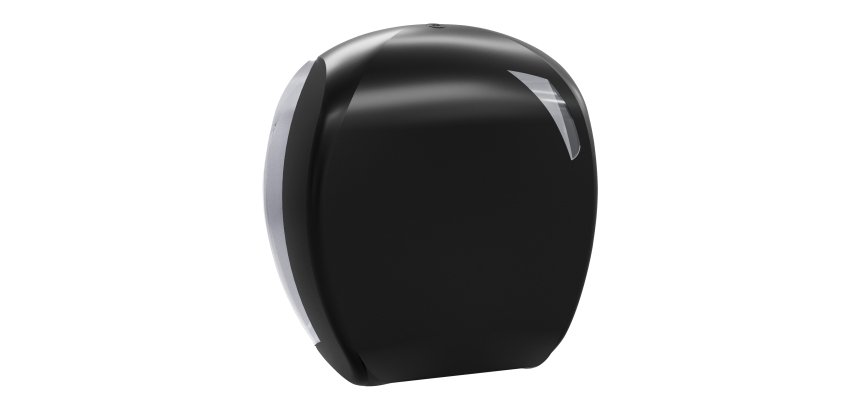 Dispenser carta igienica Skin Carbon rotolo Mini Jumbo - 29,6 x 13,5 x 27,7 cm - rotolo diametro 24 cm - nero - Mar Plast