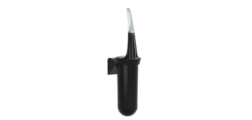 Portascopino da parete Skin - 38,6 x 11,3 x 9,3 cm - nero Carbon - Mar Plast