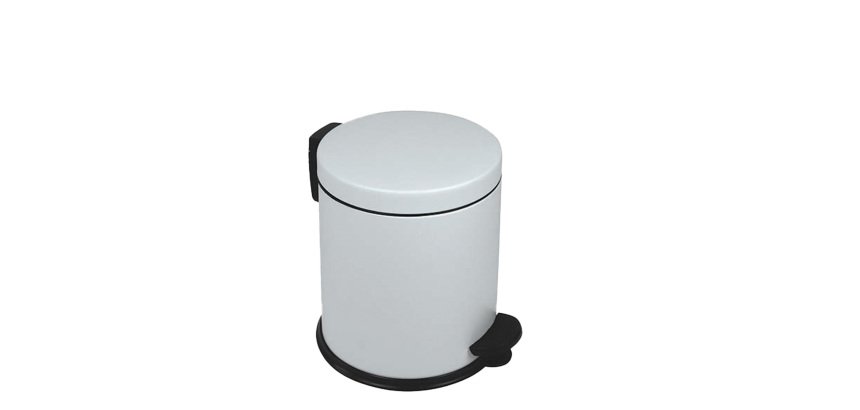 Pattumiera a pedale New Bin Basic - 5 L - metallo verniciato - bianco - Medial