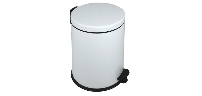 Pattumiera a pedale New Bin Basic - 12 L - metallo verniciato - bianco - Medial