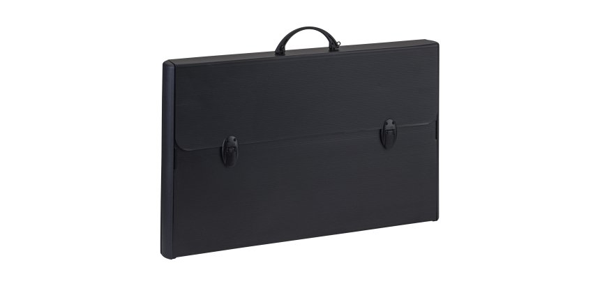 Valigetta polionda Total Black - 37 x 60 cm - dorso rigido 5 cm - PPL - nero - Favorit