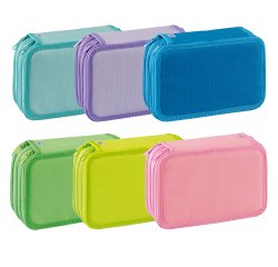 Astuccio 3 Zip Neon & Pastel - 13 x 20 x 7,5 cm - colori assortiti - Favorit