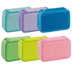 Astuccio 3 Zip Neon & Pastel - 13 x 20 x 7,5 cm - colori assortiti - Favorit