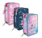 Astuccio 3 zip Candy collection - 19,5 x 7,5 x 12,9 cm - tessuto - fantasie assortite - Giotto