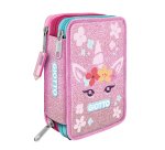 Astuccio 3 zip Candy collection - 19,5 x 7,5 x 12,9 cm - tessuto - fantasie assortite - Giotto