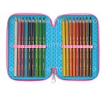 Astuccio 3 zip Candy collection - 19,5 x 7,5 x 12,9 cm - tessuto - fantasie assortite - Giotto
