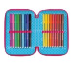 Astuccio 3 zip Candy collection - 19,5 x 7,5 x 12,9 cm - tessuto - fantasie assortite - Giotto