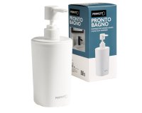 Dispenser sapone liquido Pronto Bagno - diametro 8 cm - 450 ml - PPL - bianco - Perfetto