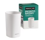 Bicchiere porta spazzolini Pronto Bagno - diametro 8 cm - H 12,5 cm - PPL - bianco - Perfetto