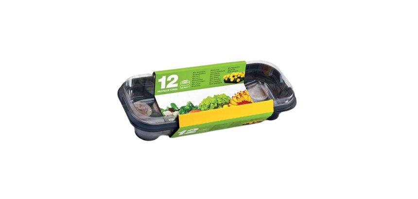 Serra con coperchio - con 12 pastiglie torba - 27 x 12 cm - Cwr