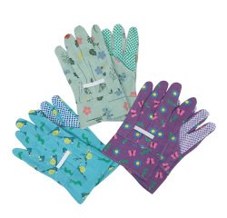 Guanti da giardino bambino - con palmo puntinato - taglia S - PVC - fantasie assortite - Verdemax