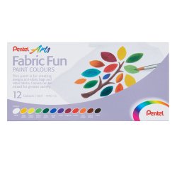 Colore in tubetto per tessuto Fabric Fun - colori base assortiti - Pentel - conf. 12 pezzi