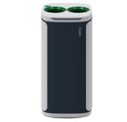 Cestino gettacarte Wastee - per raccolta differenziata - 60 L - Verde/vetro - Kobra