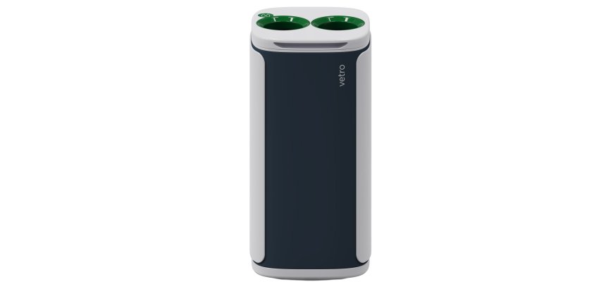 Cestino gettacarte Wastee - per raccolta differenziata - 60 L - Verde/vetro - Kobra