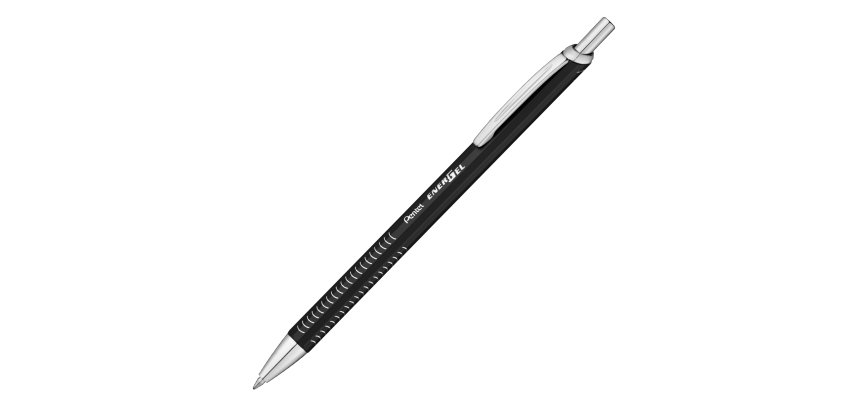 Penna roller EnerGel Metal Slim - punta 0,7 mm - fusto nero - Pentel