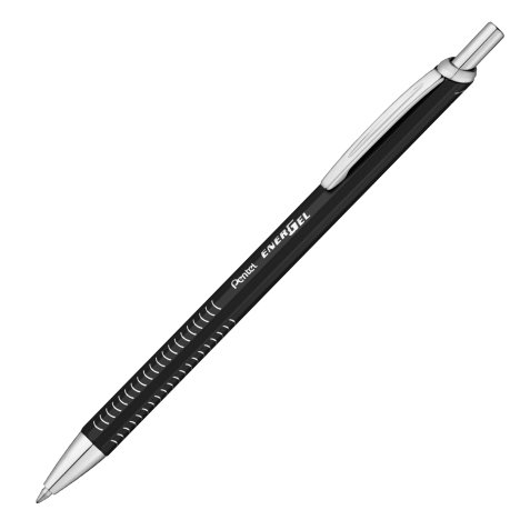 Penna roller EnerGel Metal Slim - punta 0,7 mm - fusto nero - Pentel