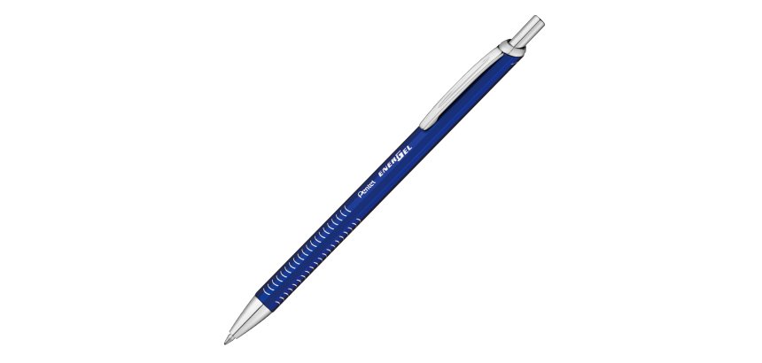 Penna roller EnerGel Metal Slim - punta 0,7 mm - fusto blu - Pentel