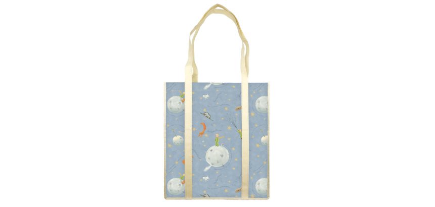 Shopper con manici - fantasia Il Piccolo Principe - 35 x 40 x 8 cm - carta lavabile 100 gr - Kartos
