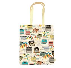 Shopper con manici - fantasia Olivetti - 35 x 40 x 8 cm - carta lavabile 100 gr - Kartos