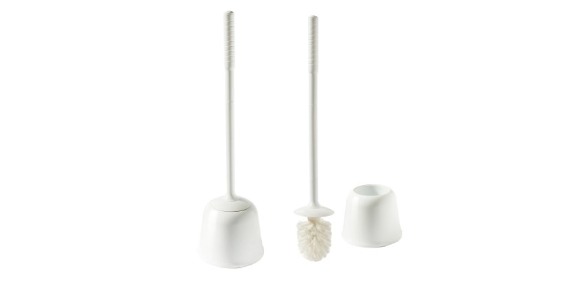 Portascopino Oronzo - con manico extralungo 54 cm - bianco - Perfetto