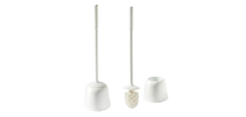 Portascopino Oronzo - con manico extralungo 54 cm - bianco - Perfetto