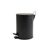 Pattumiera Premium - con pedale e vaschetta - 3 L - nero satinato - Perfetto
