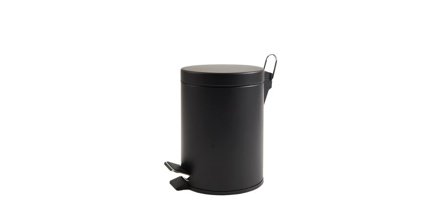 Pattumiera Premium - con pedale e vaschetta - 3 L - nero satinato - Perfetto