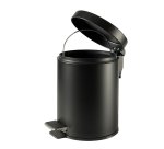 Pattumiera Premium - con pedale e vaschetta - 3 L - nero satinato - Perfetto