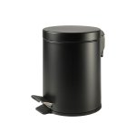 Pattumiera Premium - con pedale e vaschetta - 5 L - nero satinato - Perfetto