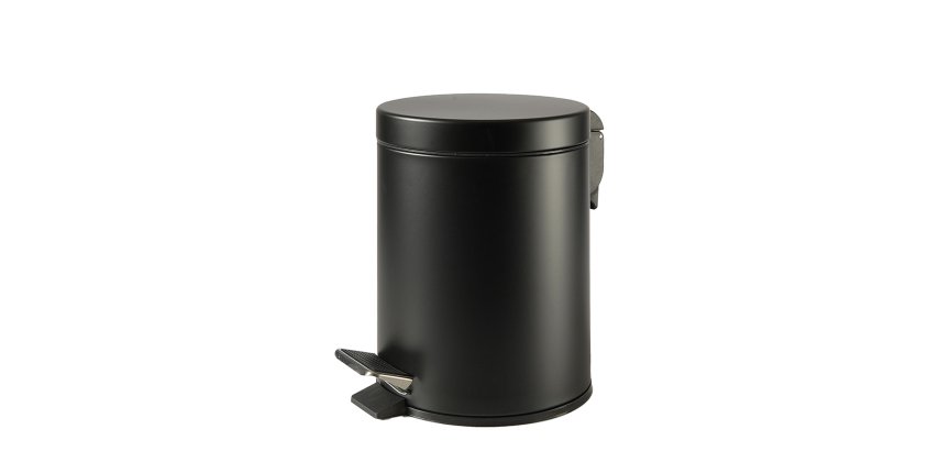 Pattumiera Premium - con pedale e vaschetta - 5 L - nero satinato - Perfetto