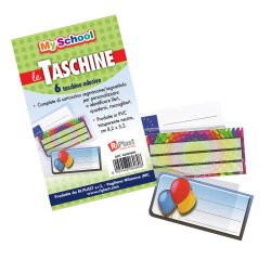Taschine adesive - 8,2 x 5,2 cm - PVC - neutro trasparente - Colorosa - conf. 6 pezzi
