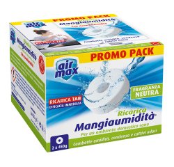 Ricarica tab Mangiaumidità - neutra - 2 x 450 gr - Air Max - conf. 2 pezzi