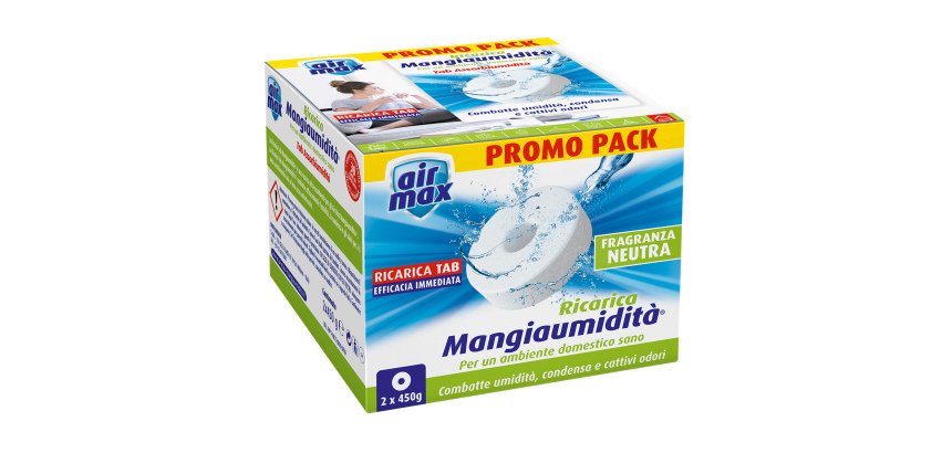Ricarica tab Mangiaumidità - neutra - 2 x 450 gr - Air Max - conf. 2 pezzi