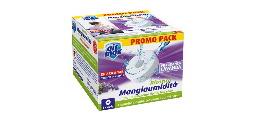 Ricarica tab Mangiaumidità - lavanda - 2 x 450 gr - Air Max - conf. 2 pezzi