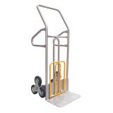 Carrello saliscale - 50 x 40 x 132 cm - max 280 kg - acciaio - grigio/giallo - Tecnotelai